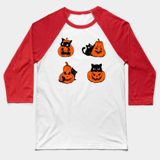 Cute Black Cats Funny Halloween Costume Kids Baseball T-Shirt